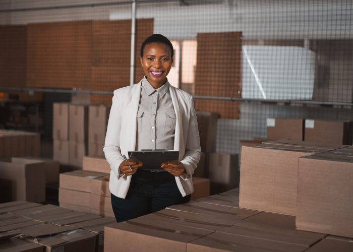 I know where everything is in this warehouse Cropped portrait of an attractive young female factory manager taking stock in one of her warehouses